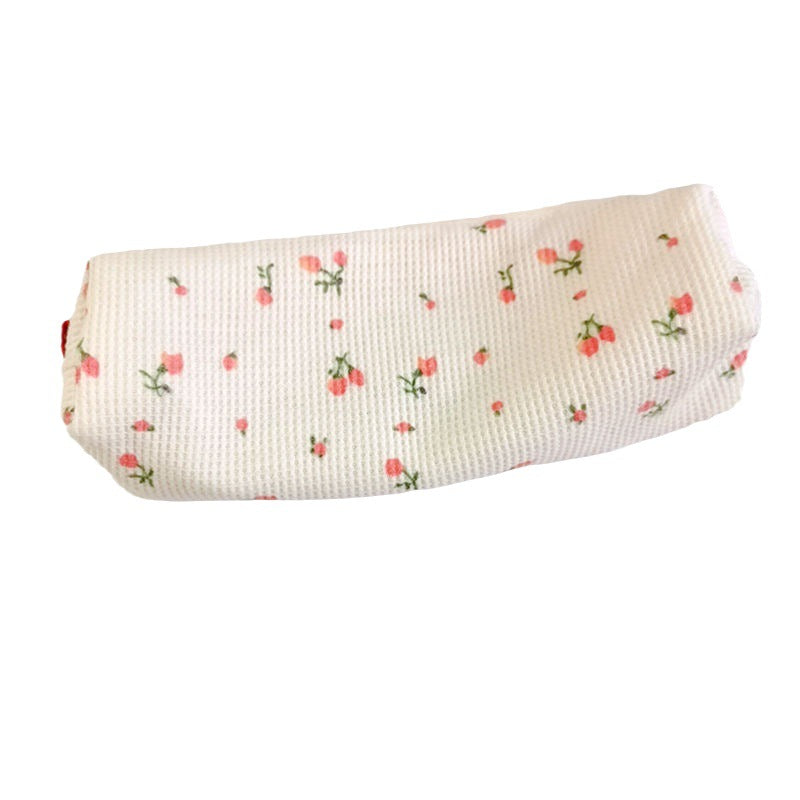 Wholesale Simple Large Capacity Small Floral Polyester Pencil Case
